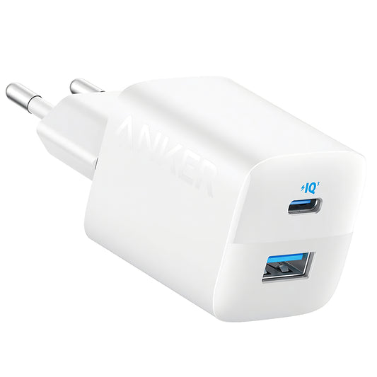 Мрежово зарядно устройство Anker 323, 33W, 3A, 1 x USB-A - 1 x USB-C, бяло A2331G21