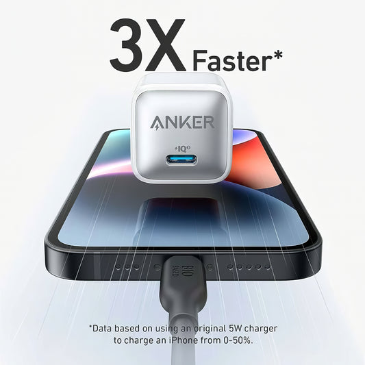 Мрежово зарядно устройство Anker 512 Nano 3, 20W, 3A, 1 x USB-C, бяло A2346G21