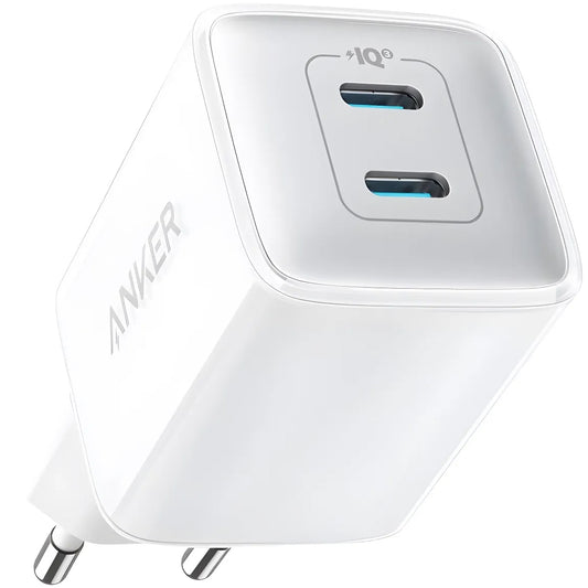 Мрежово зарядно устройство Anker 521 Nano Pro, 40W, 3A, 2 x USB-C, бяло A2038G21