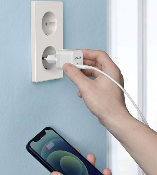 Мрежово зарядно устройство Anker PowerPort III Cube, 20W, 3A, 1 x USB-C, бяло A2149G21