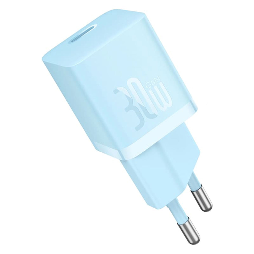 Зарядно устройство за мрежа Baseus GaN Mini 1C, 30W, 3A, 1 x USB-C, Синьо CCGN070603