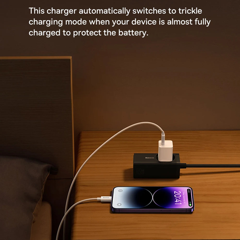 Зарядно устройство за мрежа Baseus GaN Mini 1C, 30W, 3A, 1 x USB-C, Синьо CCGN070603