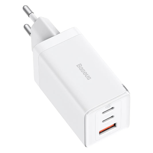 Зарядно за мрежа Baseus GaN5 Pro, 65W, 3.25A, 1 x USB-A - 2 x USB-C, Бяло CCGP120202