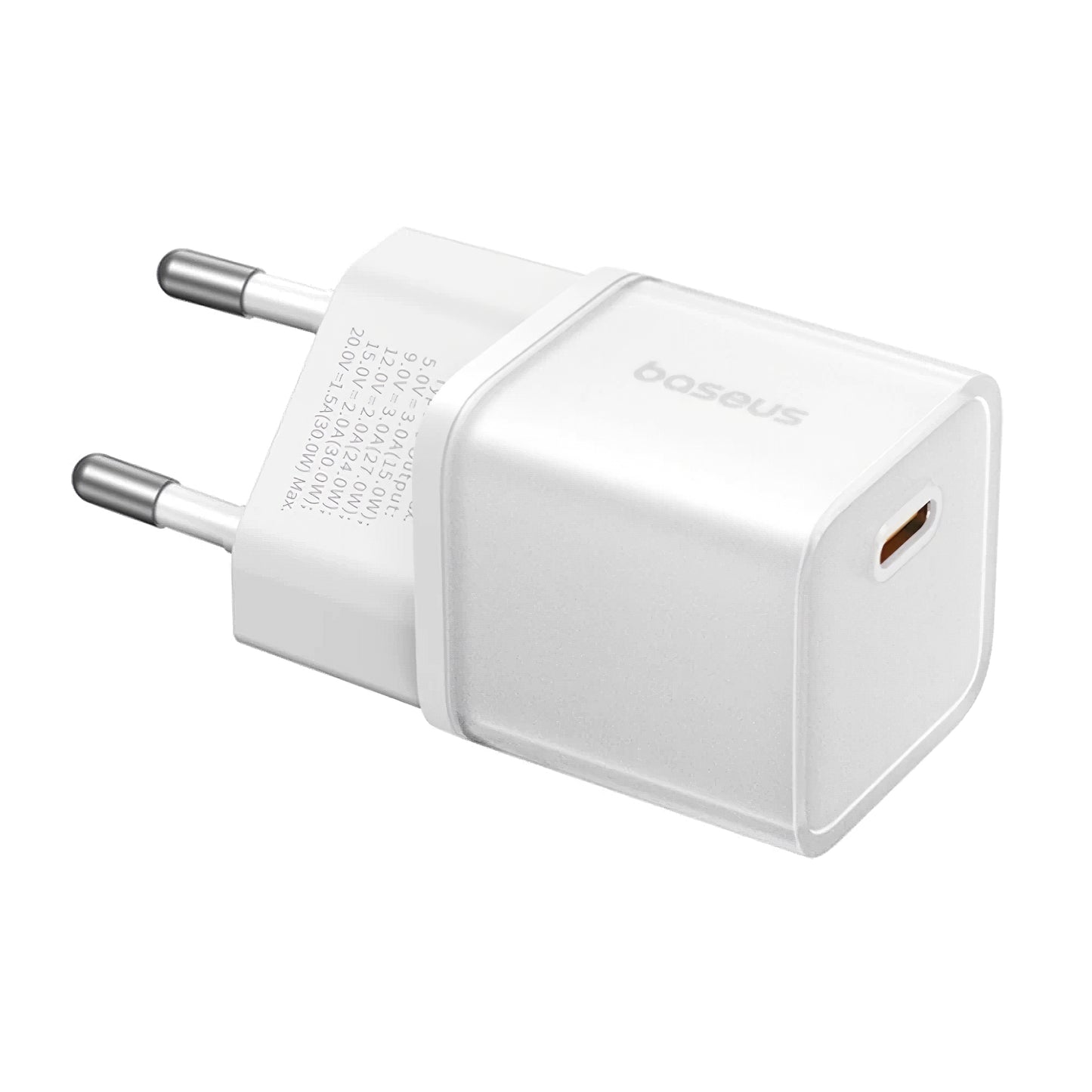 Мрежово зарядно устройство Baseus GaN5S GaN5S, 20W, 3A, 1 x USB-C, бяло P1016250503213-00