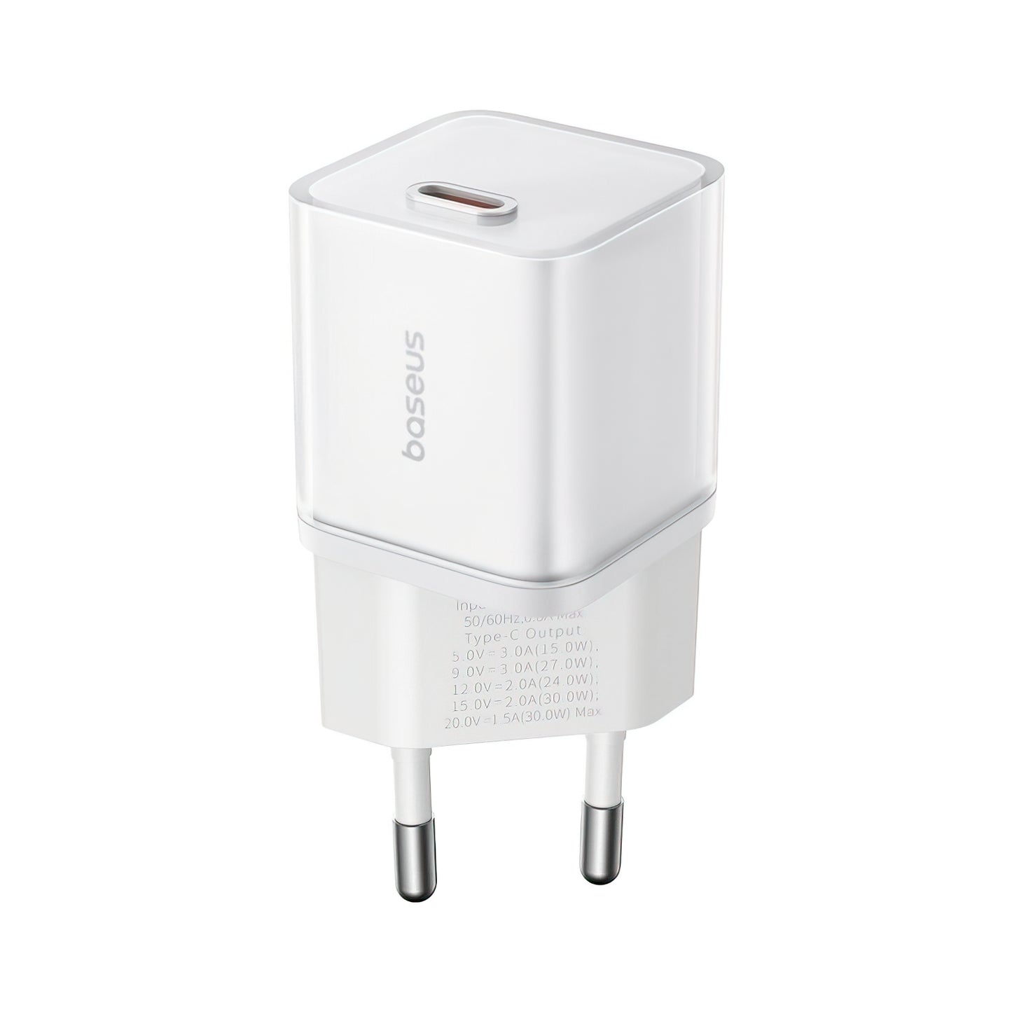 Зарядно устройство за мрежа Baseus GaN5S, 30W, 3A, 1 x USB-C, Бяло P10162504213-00