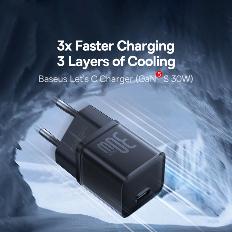 Мрежово зарядно устройство Baseus GaN5S GaN5S, 30W, 3A, 1 x USB-C, черно P10162504113-00