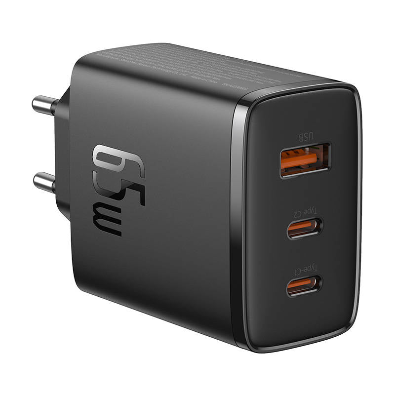 Зарядно устройство за мрежа Baseus Cube Pro, 65W, 3.25A, 1 x USB-A - 2 x USB-C, Черно P10152301113-00