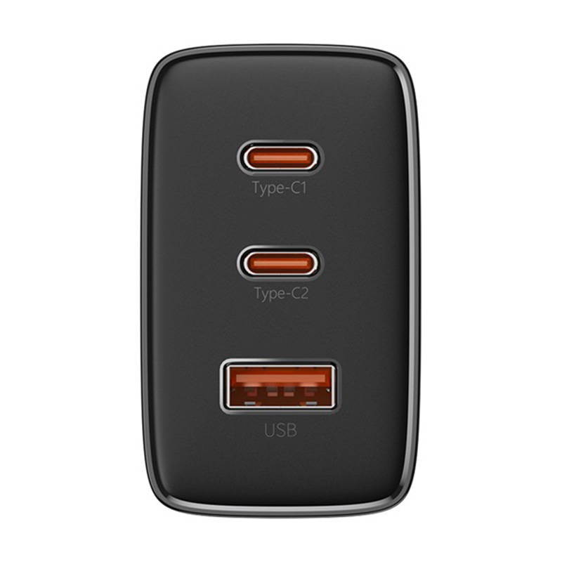 Зарядно устройство за мрежа Baseus Cube Pro, 65W, 3.25A, 1 x USB-A - 2 x USB-C, Черно P10152301113-00