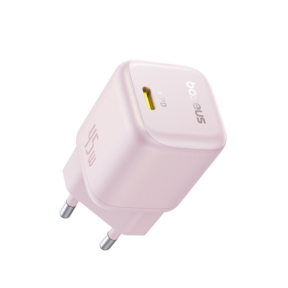 Зарядно за мрежа Baseus PicoGo, 45W, 3A, 1 x USB-C, Розово P10176800413-00