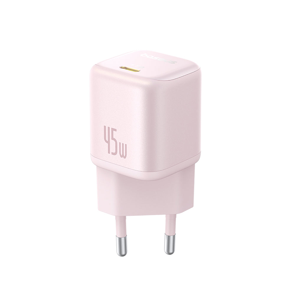 Зарядно за мрежа Baseus PicoGo, 45W, 3A, 1 x USB-C, Розово P10176800413-00