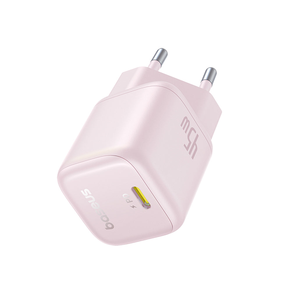 Зарядно за мрежа Baseus PicoGo, 45W, 3A, 1 x USB-C, Розово P10176800413-00