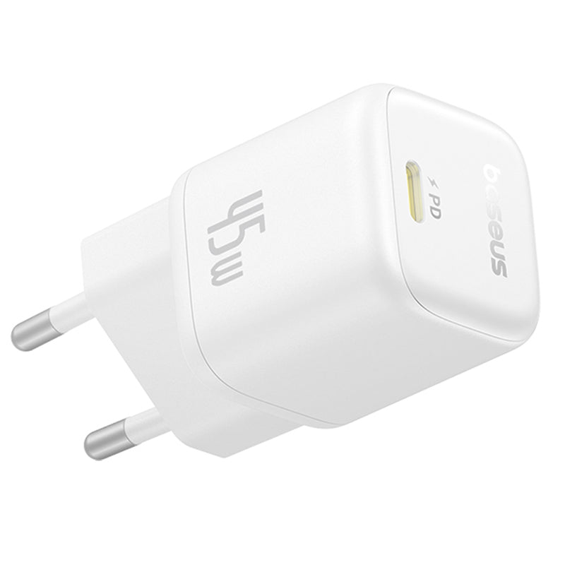 Зарядно устройство за мрежа Baseus PicoGo, 45W, 3A, 1 x USB-C, Бяло P10176800213-00