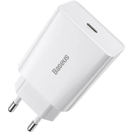 Зарядно за мрежа Baseus Speed Mini, 20W, 3A, 1 x USB-C, Бяло CCFS-SN02