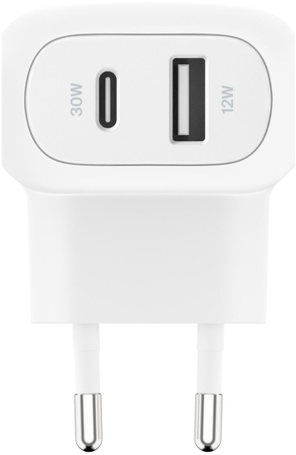 Зарядно устройство за мрежа Belkin BoostCharge Dual, 42W, 3A, 1 x USB-A - 1 x USB-C, бяло WCB009vfWH