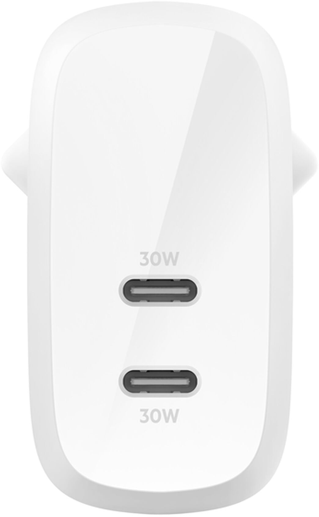 Зарядно устройство за мрежа Belkin BoostCharge Pro Dual, 60W, 3A, 2 x USB-C, бяло WCB010vfWH