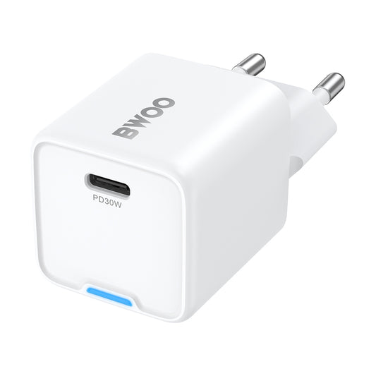 Зарядно устройство за мрежа BWOO CDA211, 30W, 3A, 1 x USB-C, Бяло