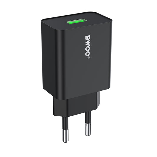 Зарядно за мрежа BWOO CDA249, 12W, 2.4A, 1 x USB-A, Черно