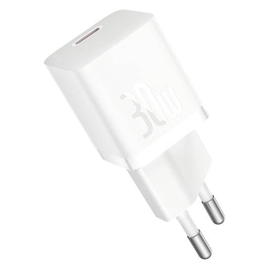 Baseus GaN5S USB-C кабел Мрежово зарядно устройство GaN5S, 30W, 3A, 1 x USB-C, бяло P1011090902213-00