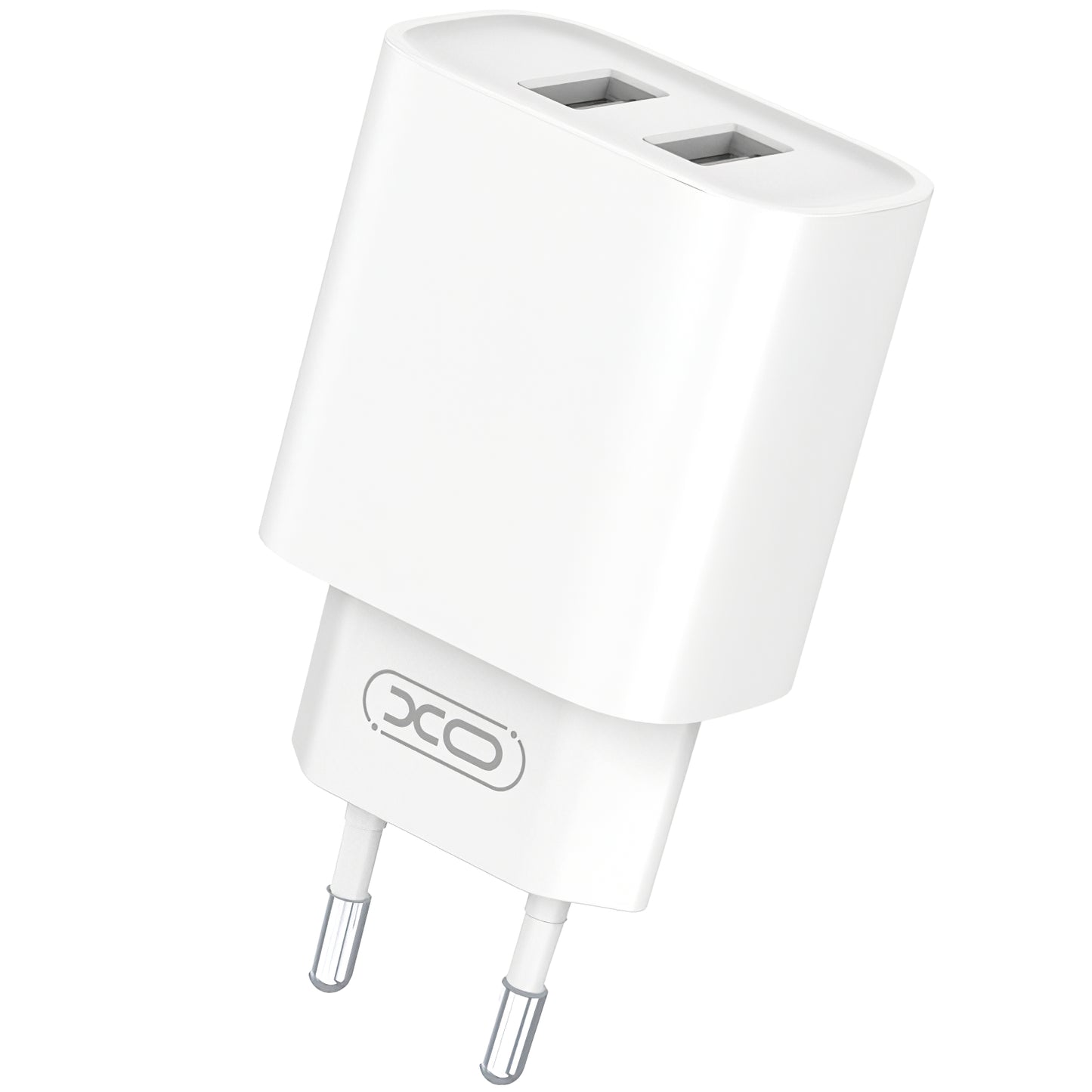 Мрежово зарядно устройство с microUSB кабел XO Design CE02C, 10.5W, 2.1A, 2 x USB-A, бяло