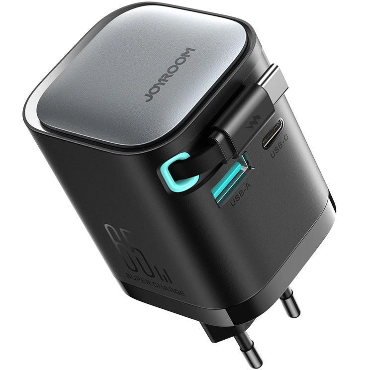 Joyroom JR-TCL02 USB-C кабелно мрежово зарядно устройство JR-TCL02, 65W, 3A, 1 x USB-A - 1 x USB-C, черно