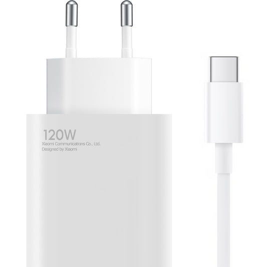 Мрежово зарядно устройство Xiaomi с USB-C кабел, 120W, 6A, 1 x USB-A, бяло BHR9462EU