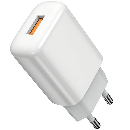Prestico F7S USB-C кабел Мрежово зарядно Prestico F7S, 12W, 2.4A, 1 x USB-A, бял