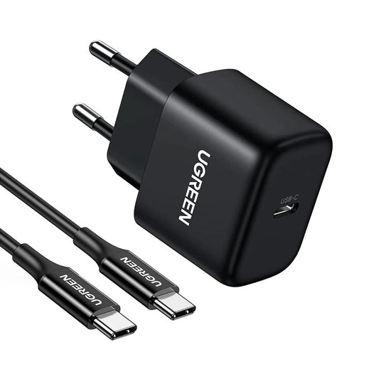 UGREEN CD250, 25W, 3A, 1 x USB-C, 1 x USB-C, черен