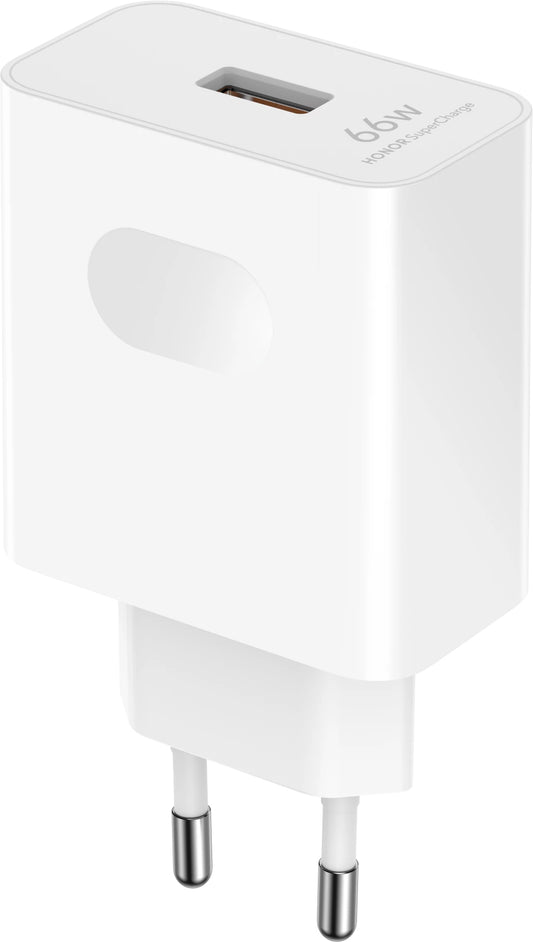 Зарядно за мрежа с USB-C кабел Honor HN-110600E00, 66W, 6A, 1 x USB-A, Бяло 5503AAHX