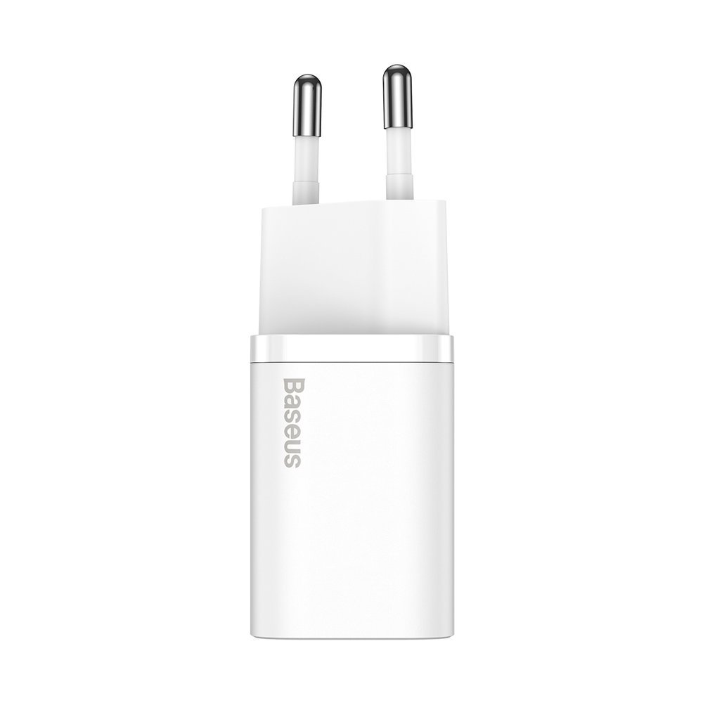 Мрежово зарядно устройство Baseus Super Si с Lightning кабел, 20W, 3A, 1 x USB-C, бяло TZCCCSUP-B02