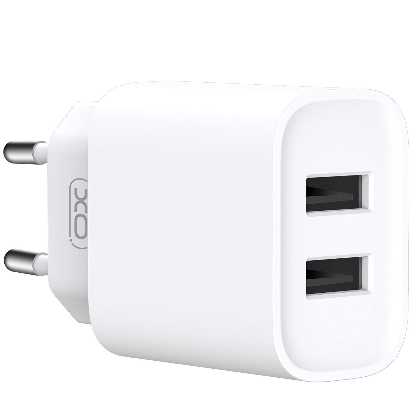 XO Design XO Design BPCE02C USB-C кабелно мрежово зарядно устройство, 10,5 W, 2,1 A, 2 x USB-A, бяло