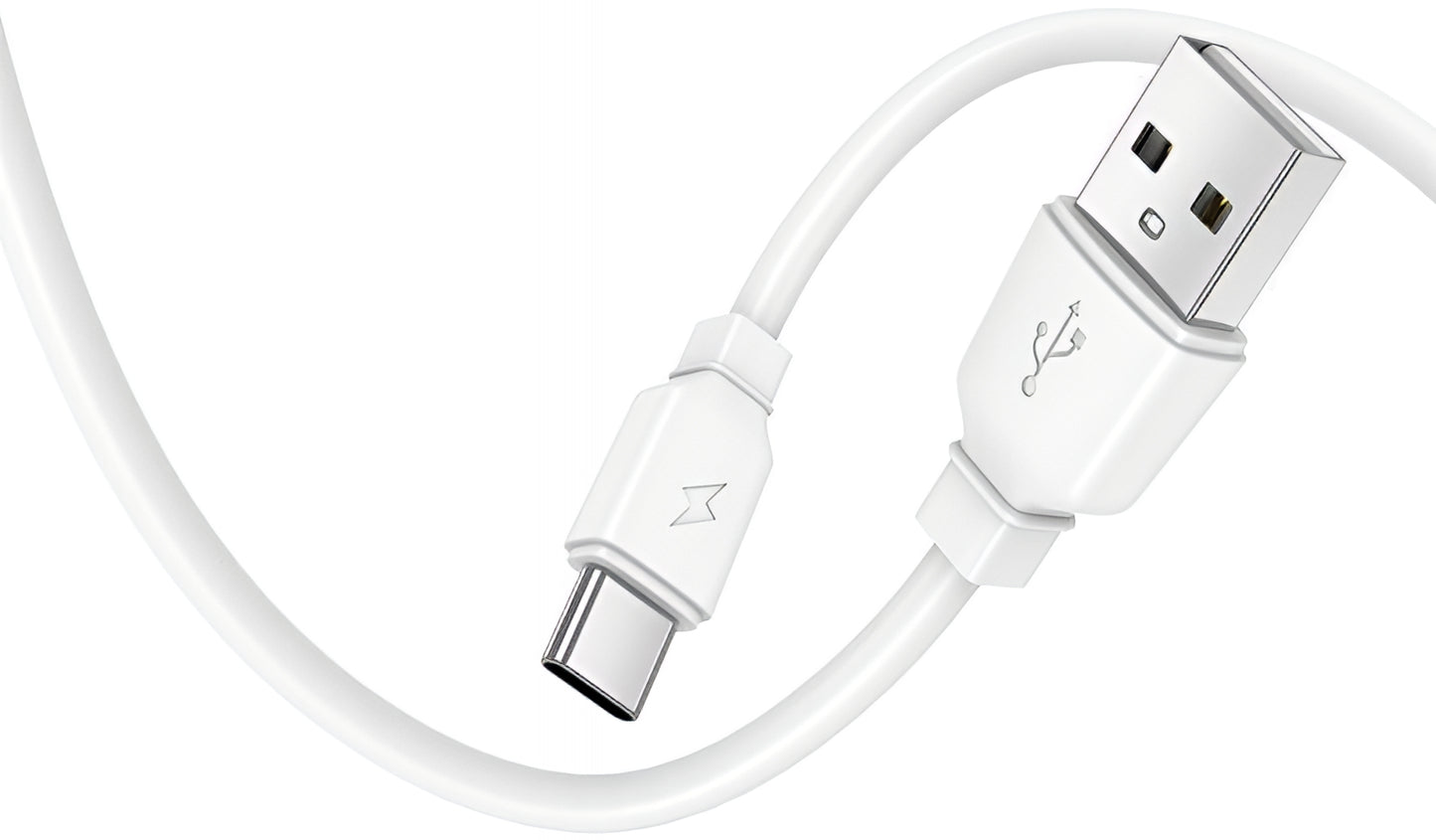 Мрежов заряден уред с USB-C кабел Prestico F9S, 12W, 2.4A, 1 x USB-A, Бял