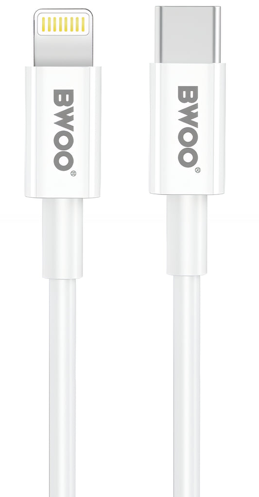 Мрежов заряден уред с Lightning кабел BWOO CDA159, 20W, 3A, 1 x USB-C, Бял
