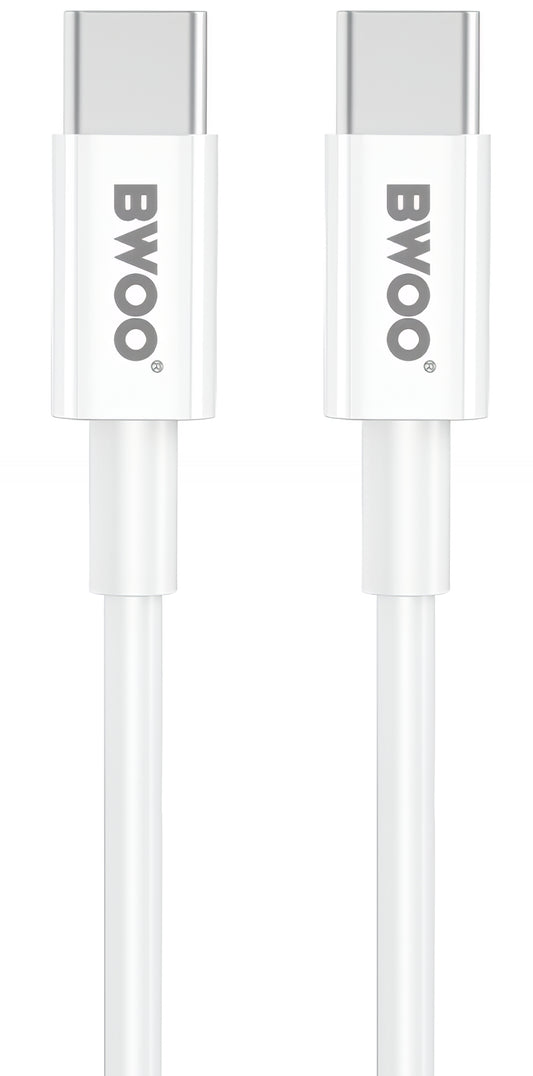 Мрежов заряден уред с USB-C кабел BWOO CDA159, 20W, 3A, 1 x USB-C, Бял