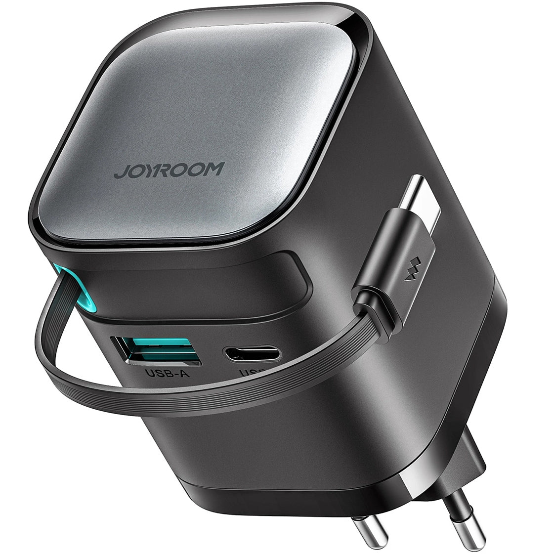 Joyroom JR-TCL02 USB-C кабелно мрежово зарядно устройство JR-TCL02, 65W, 3A, 1 x USB-A - 1 x USB-C, черно