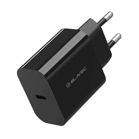 Мрежово зарядно устройство с USB-C кабел Blavec BC-7, 45W, 3A, 1 x USB-C, Черно