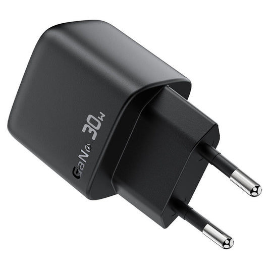 Мрежов зарядно устройство с USB-C кабел Acefast A115 Display, 30W, 3A, 1 x USB-C, Черно