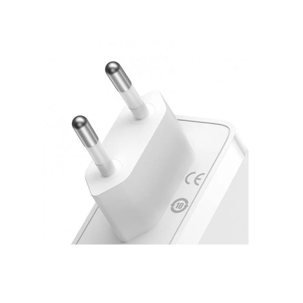 Мрежов зарядно устройство с USB-C кабел Baseus GaN5 Pro, 140W, 5A, 1 x USB-A - 2 x USB-C, Бяло CCGP100202