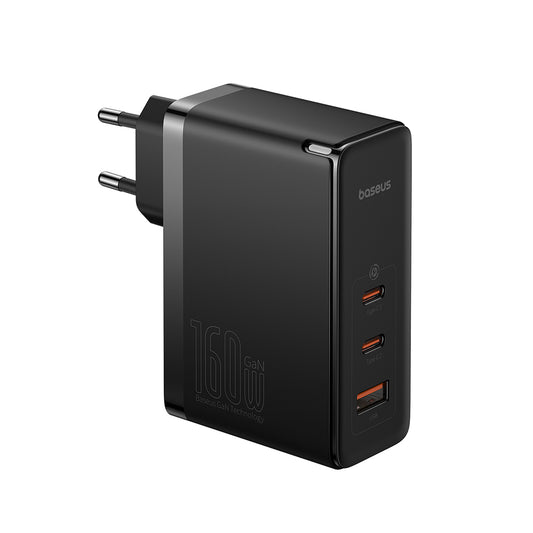 Мрежов зарядно устройство с USB-C кабел Baseus GaN5 Pro, 160W, 5A, 1 x USB-A - 2 x USB-C, Черно P10110825113-00