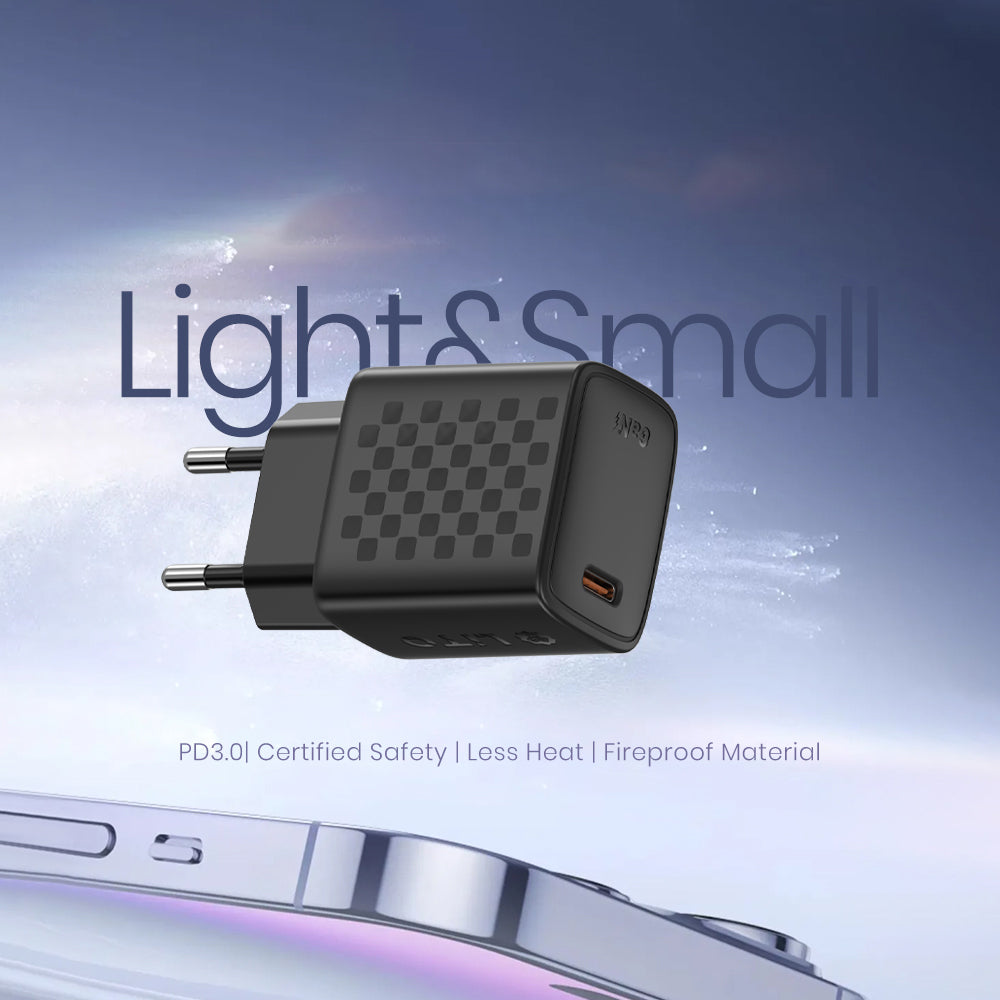 Зарядно за мрежа с USB-C кабел Lito LC17T, 30W, 3A, 1 x USB-C, Черно