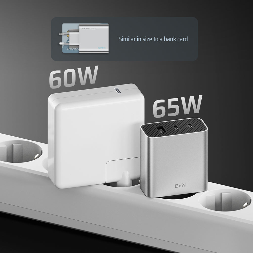 Зарядно устройство за мрежа Cuktech, 65W, 3.25A, 1 x USB-A - 2 x USB-C, бяло CUK0A15CEUSL