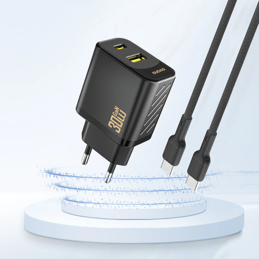 Зарядно за мрежа Dudao A27TEU, 30W, 3A, 1 x USB-A - 1 x USB-C, Черно