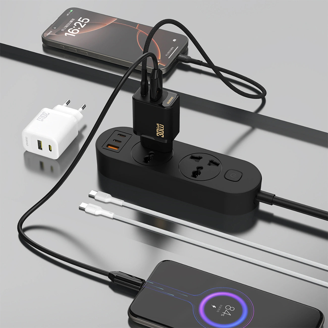 Зарядно за мрежа Dudao A27TEU, 30W, 3A, 1 x USB-A - 1 x USB-C, Черно