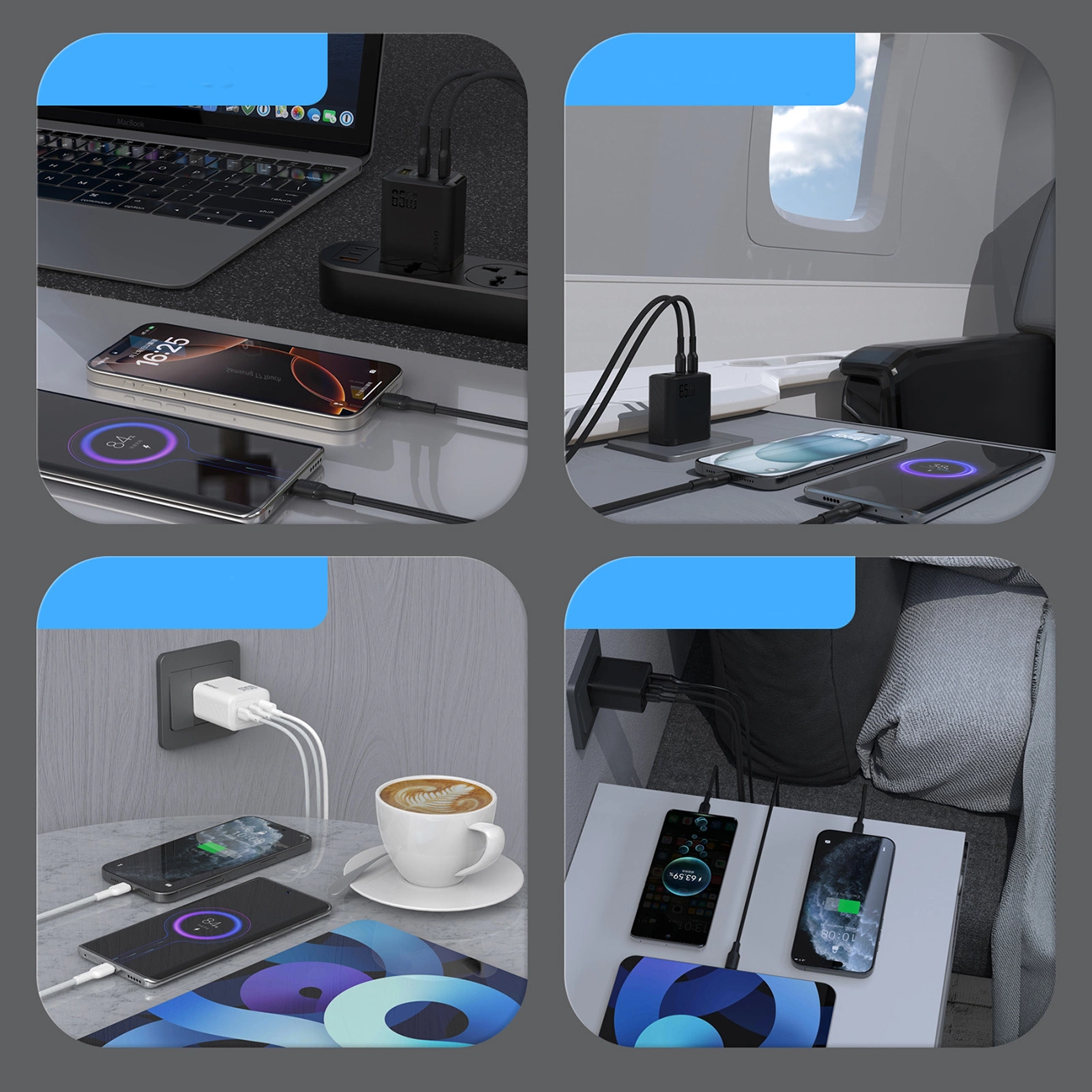 Зарядно за мрежа Dudao A29, 65W, 1 x USB-A - 2 x USB-C, Черно