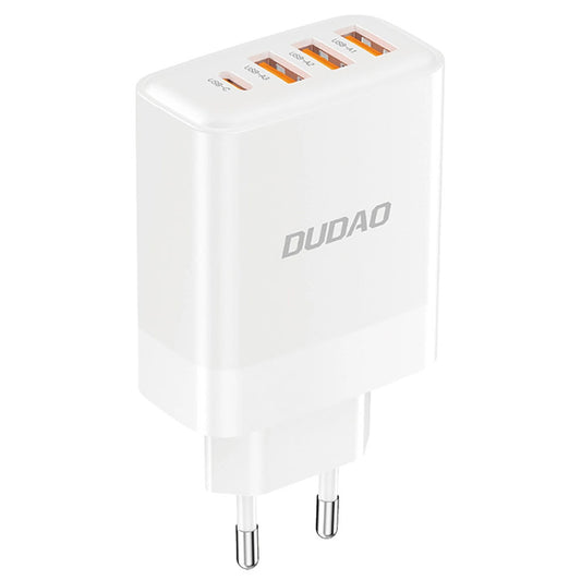 Мрежово зарядно устройство Dudao A5HEU, 20W, 3A, 1 x USB-C - 3 x USB-A, бяло
