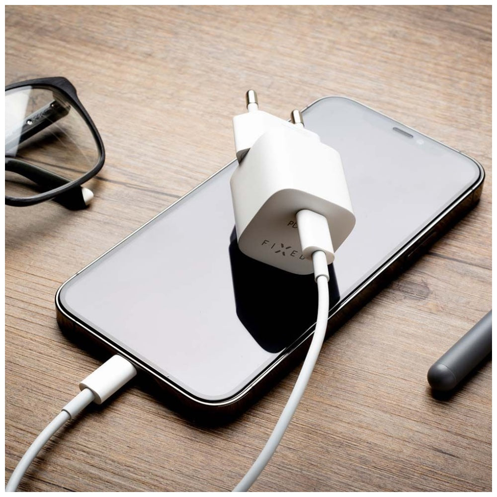 Зарядно устройство Fixed Mini, 30W, 3A, 1 x USB-C, Бяло