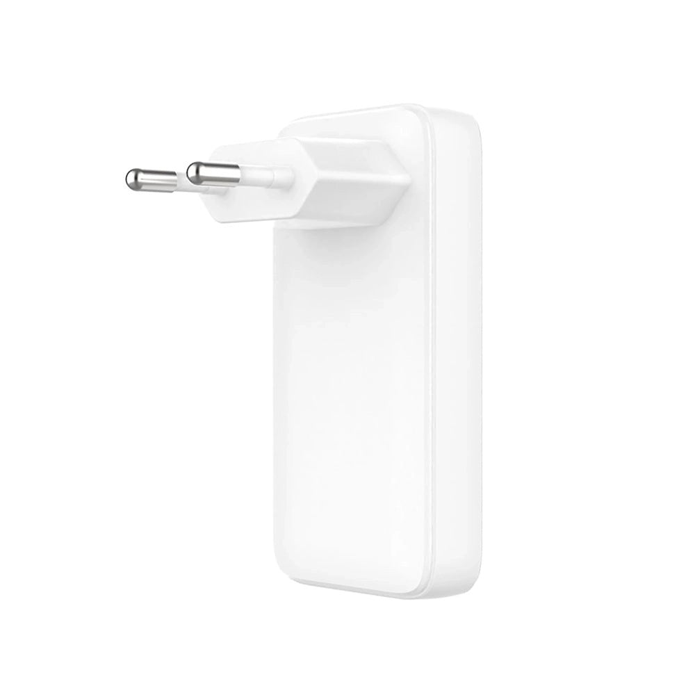Зарядно устройство Fixed Slim, 45W, 3A, 2 x USB-C, Бяло