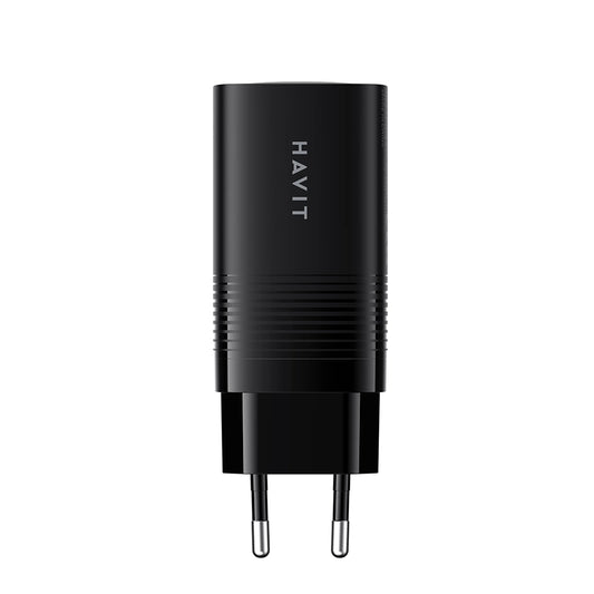 Зарядно устройство за мрежа HAVIT UC20, 65W, 3A, 1 x USB-A - 2 x USB-C, Черно