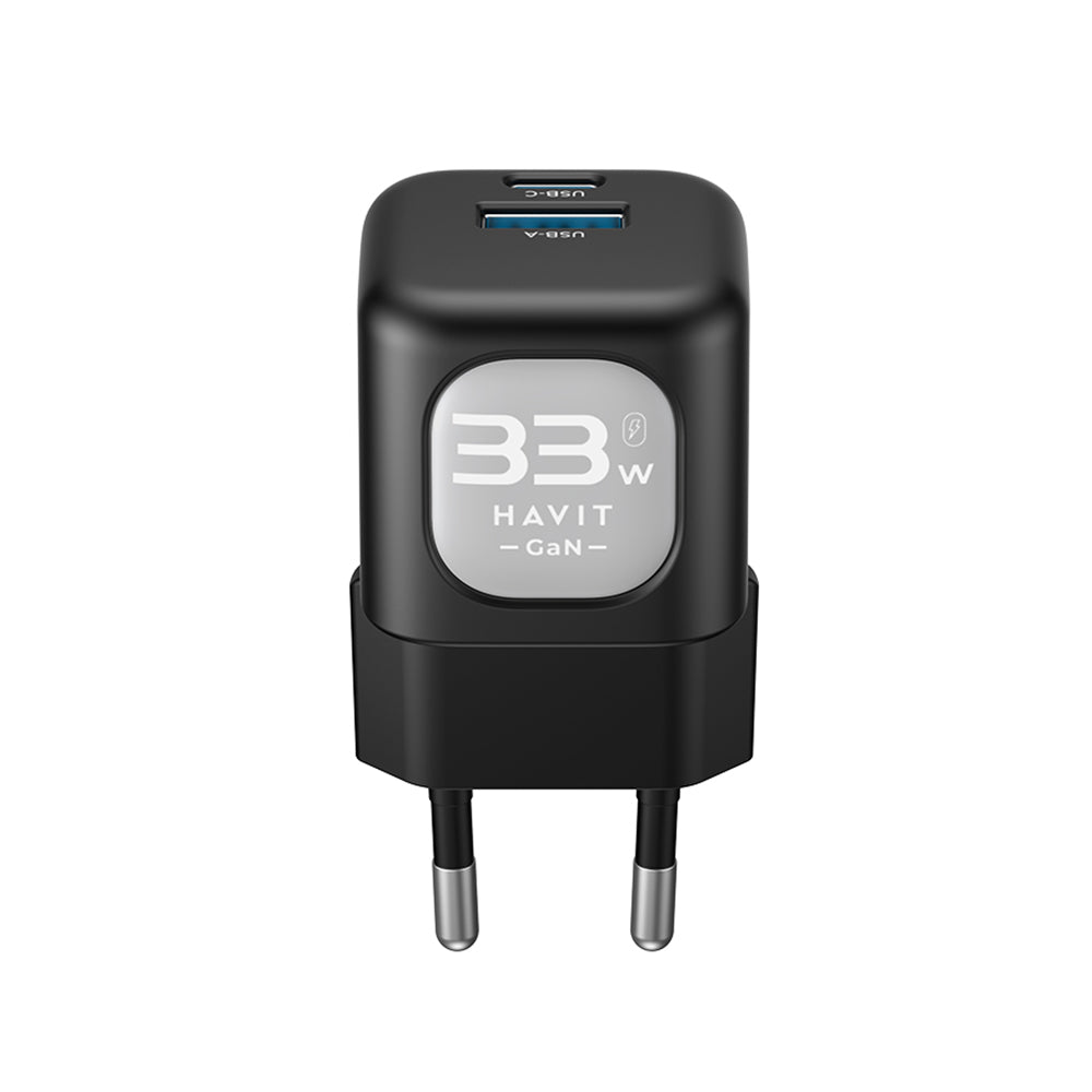 Зарядно за мрежа HAVIT UC230, 33W, 3A, 1 x USB-A - 1 x USB-C, Розово
