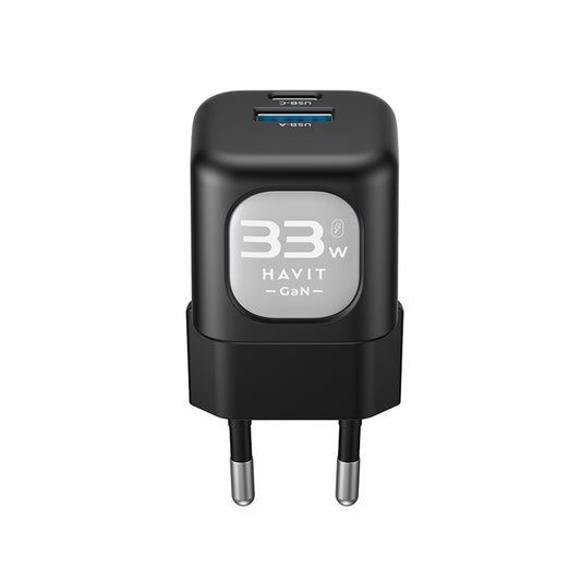 Зарядно за мрежа HAVIT UC230, 33W, 3A, 1 x USB-A - 1 x USB-C, Зелено