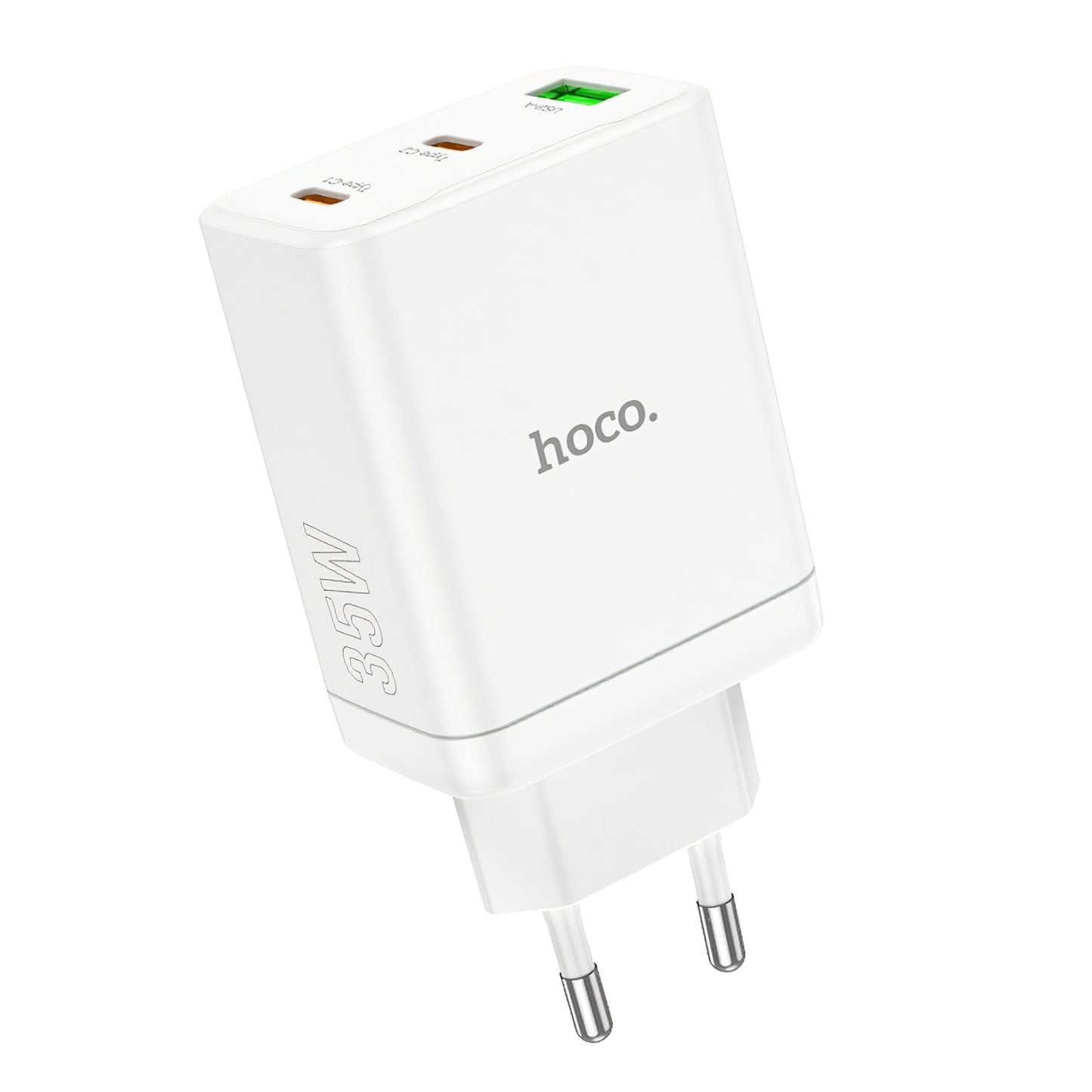 Мрежово зарядно устройство HOCO N33, 35W, 3A, 1 x USB-A - 2 x USB-C, бяло